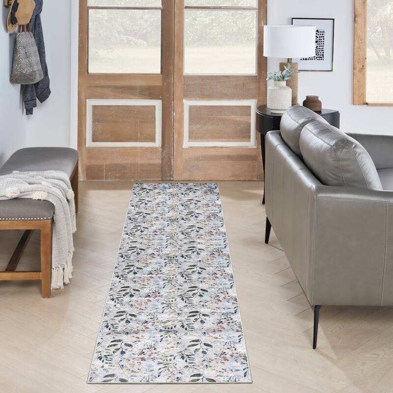 Nourison Washables Indoor Multicolored Floral Area Rug