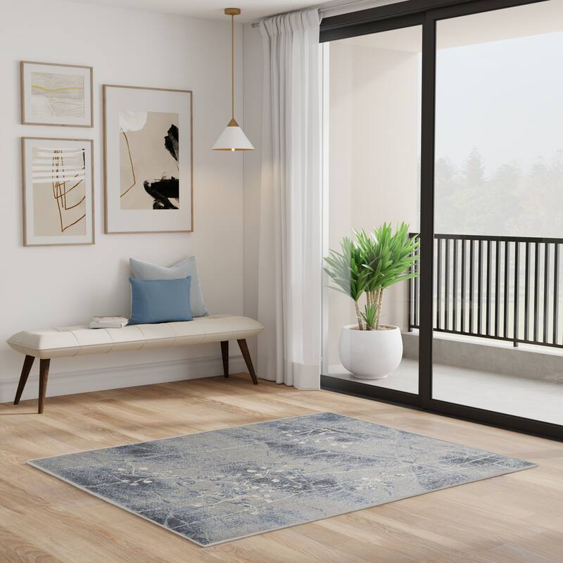 Nourison Susan Contemporary Floral Indoor only Area Rug.