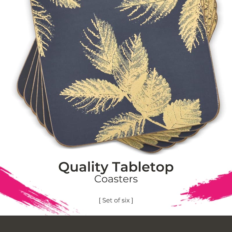 Pimpernel Set of 6 Sara Miller London Etched Leaves Coasters