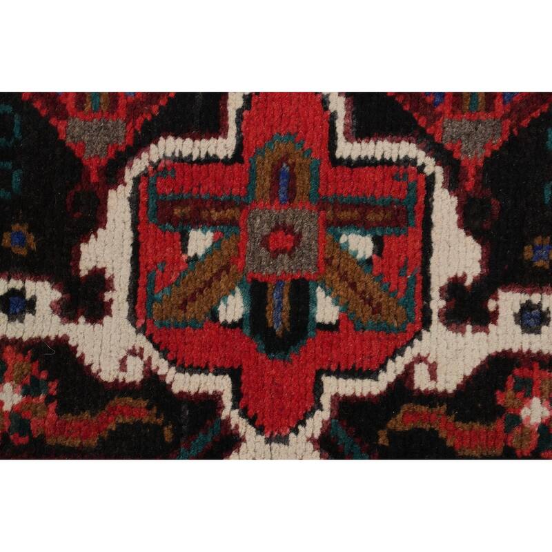 Hand Knotted Oriental 100% Wool Carpet Traditional Floral Red Heriz Area Rug - 10' 11'' X 7' 6''