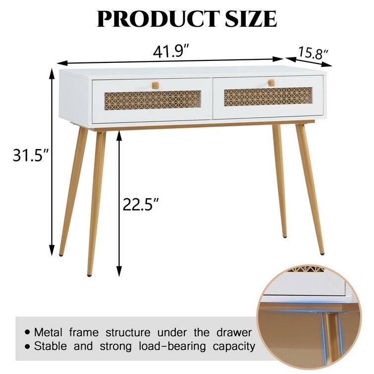 41.9'' Wood 2-Drawer Entryway Console Table
