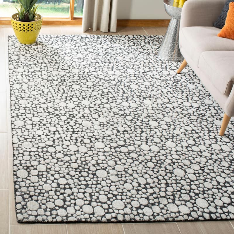 SAFAVIEH Handmade Mirage Minami Modern Abstract Viscose Rug - 9' x 12' - Charcoal/Cream