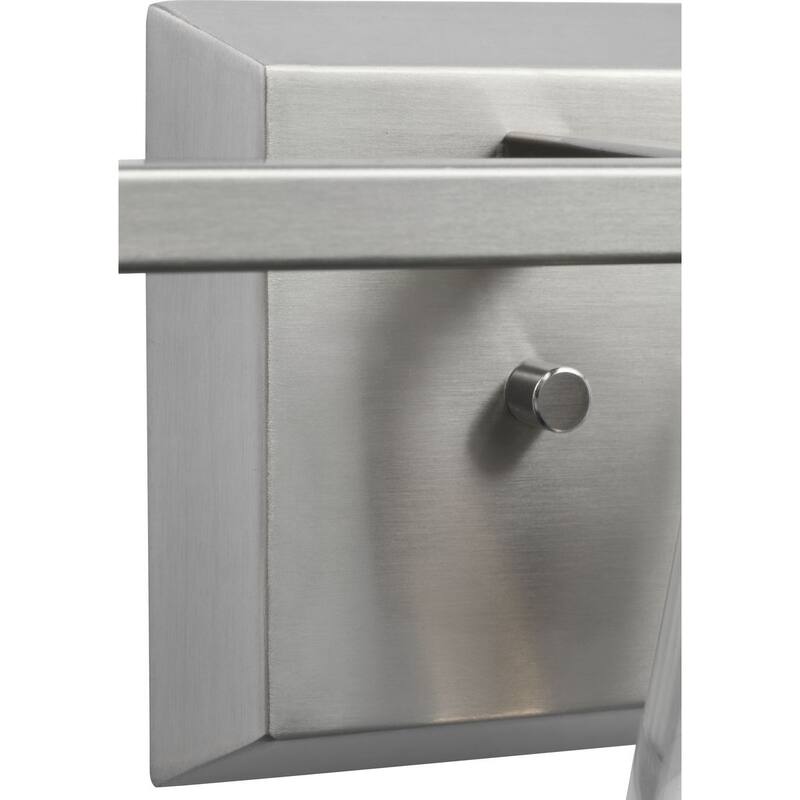 Vertex Collection Three-Light Brushed Nickel Clear Glass Contemporary Bath Light - 20.87 in x 6.25 in x 7.5 in