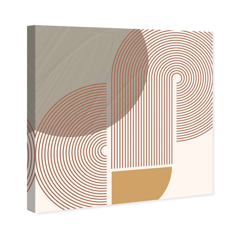 Wynwood Studio Canvas Abstract Print Sun Lines Pink and Pastel Pink Mid-Century Modern Wall Art Canvas Print