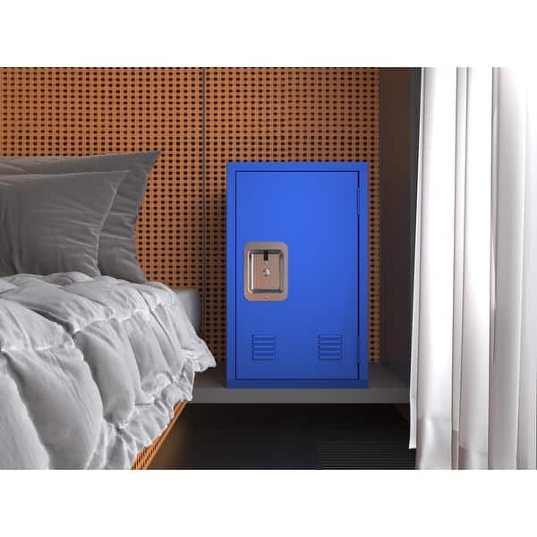 slide 2 of 27, Metal Locker Storage Cabinet with 1 Doors, Small Metal Locker,Lockable Storage Cabinet Blue