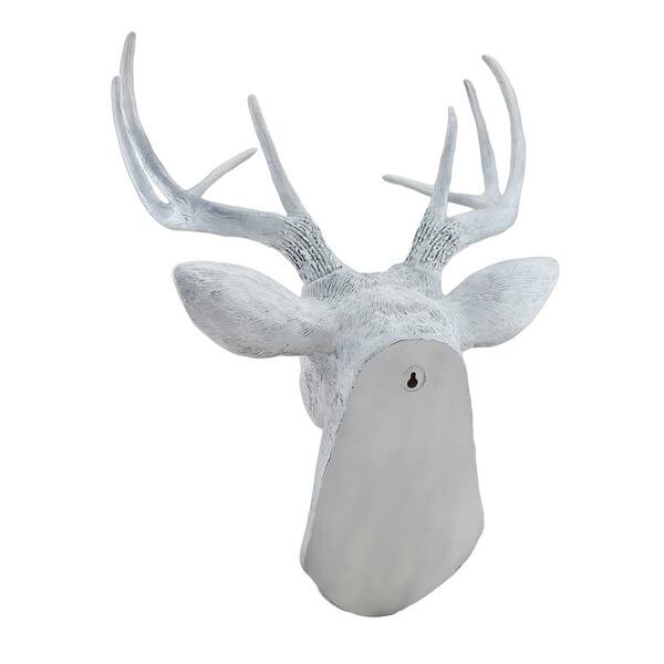 8 Point Buck Deer Head Bust Wall Hanging White Bed Bath & Beyond