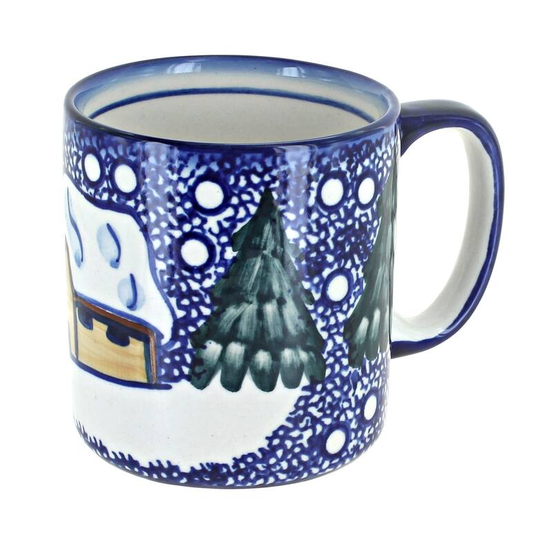Blue Rose Polish Pottery WR Unikat Mug - Winter Forest