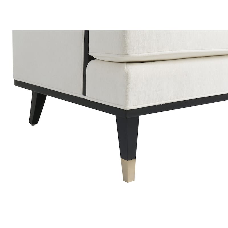 Royal White Finish Half Moon Cut Living Room Furniture Set