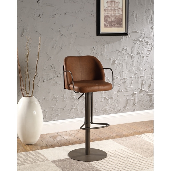 Somette Modern Pneumatic-Adjustable Stool with Matte Brown Finish - Adjustable. Opens flyout.