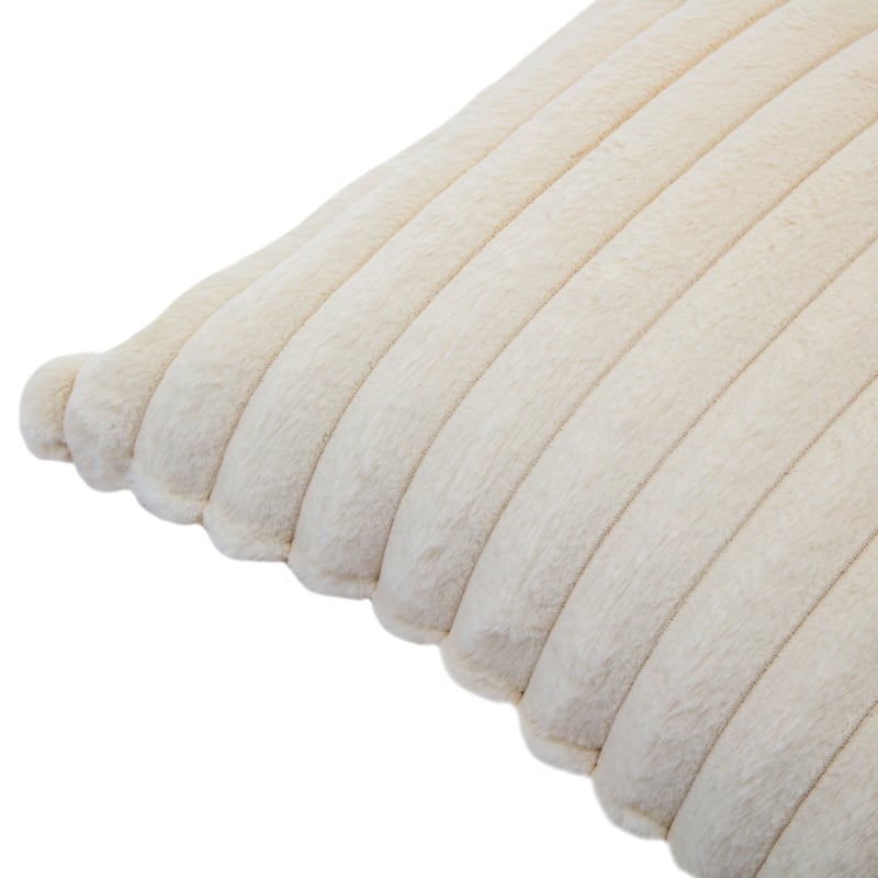 Modern Stripe Faux Fur Square Throw Pillows (Set of 2)