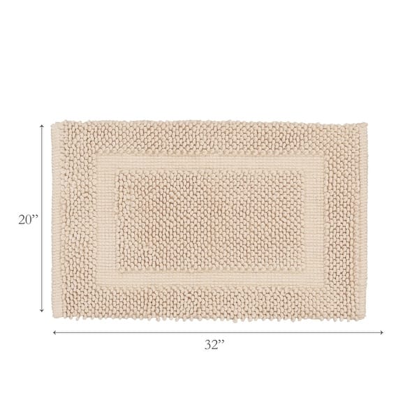 dimension image slide 20 of 30, Sophie Border Ultra-plush Chenille Non-Slip Cotton Bath Mat