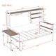 preview thumbnail 3 of 34, Metal Daybed with Movable Desk, Metal Slat Support Bed Frame Metal Grid, Shelves and Clothes Hanger