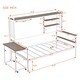 preview thumbnail 22 of 54, Roomfitters Twin/ Full Size Metal Daybed with Movable Desk, Metal Grid Design, Functional Shelves and Hanging Rack