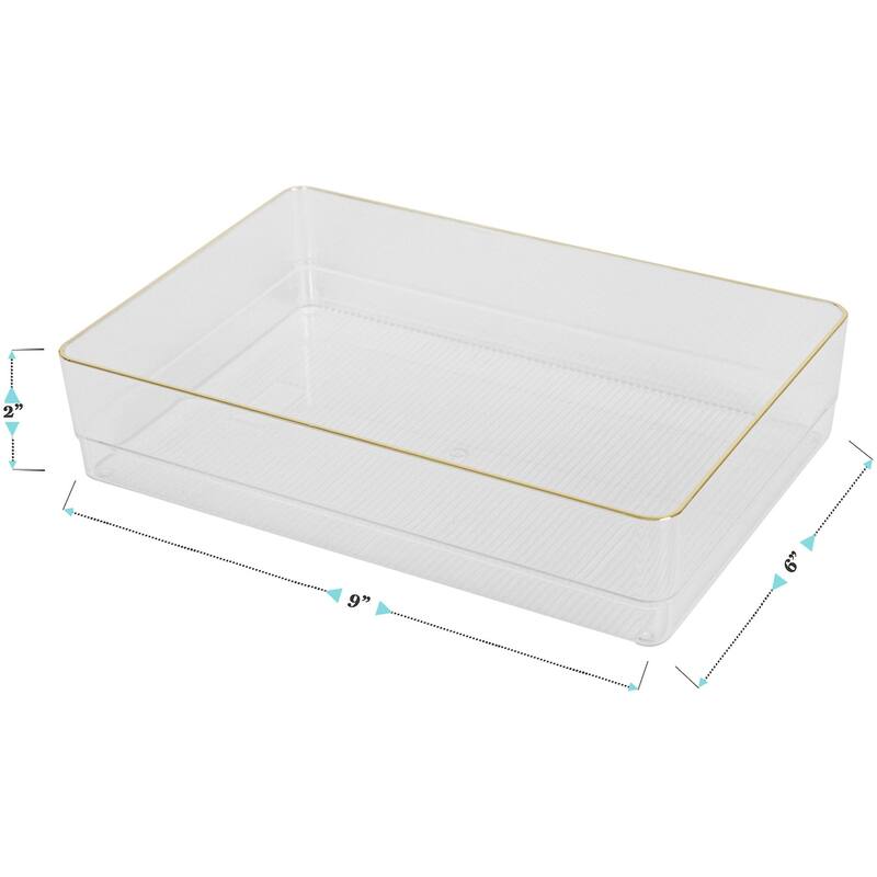 Flash Furniture BE-PB8974-G-3-MS Kerry 2" Tall Office Organizer Set - Clear / Gold