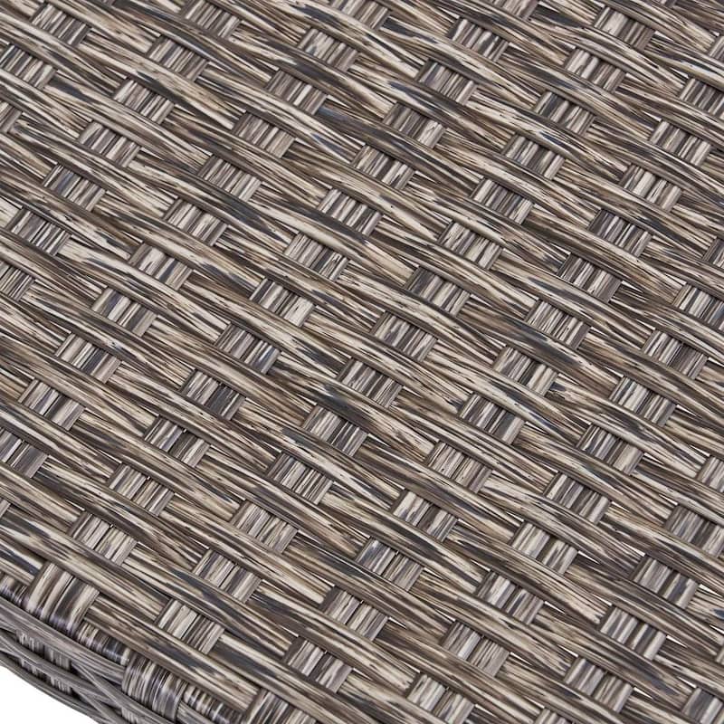 Outdoor Loveseat Natural Wood and Wicker by Christopher Knight Home