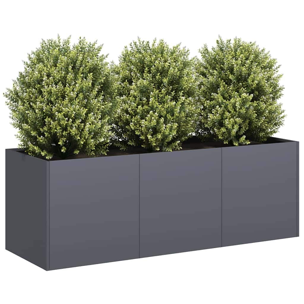 vidaXL Planter Anthracite 47.2x15.7x15.7" Cold-rolled Steel - 47.2 x 15.7 x 15.7"