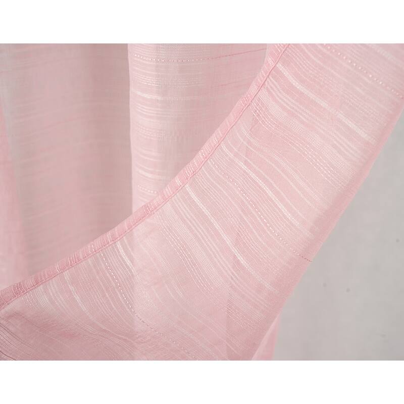 Erica Striped Doily Single Grommet Curtain Panel - (1x) 54 x 90 in. - (1x) 54 x 90 in.