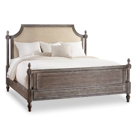 King Fabric Upholstered Poster Bed