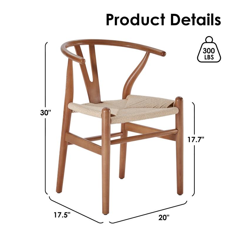 Wood Dining Room Chairs Mid Century Modern Wooden for Your Beach House, Fully Assembled, Set of2