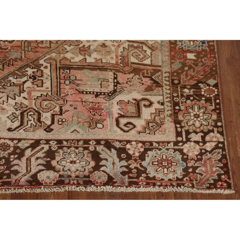 Tribal Heriz Persian Vintage Area Rug Hand-Knotted Wool Carpet - 8'0"x 11'4"