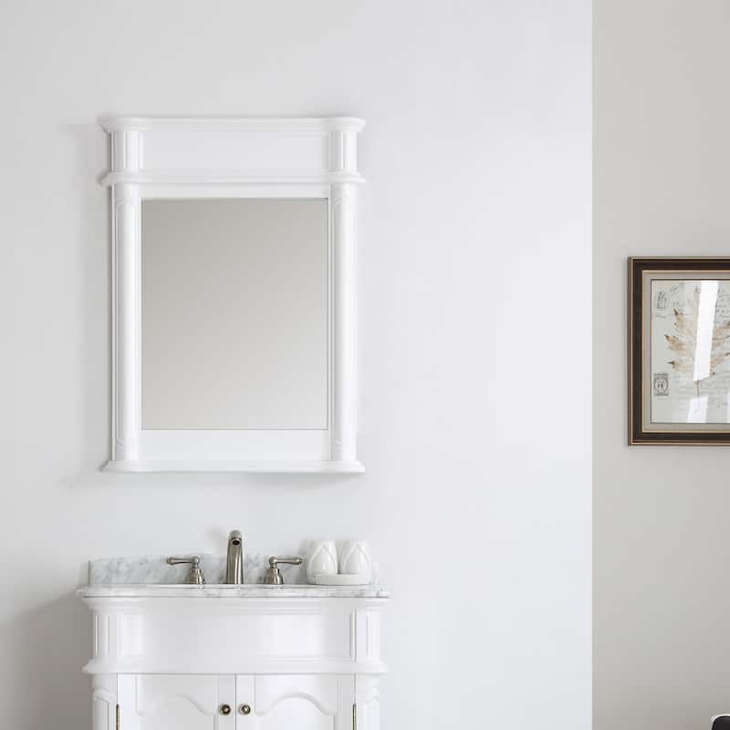 Messina 30" Rectangular Bathroom/Vanity framed Wall Mirror in White - 30 inches