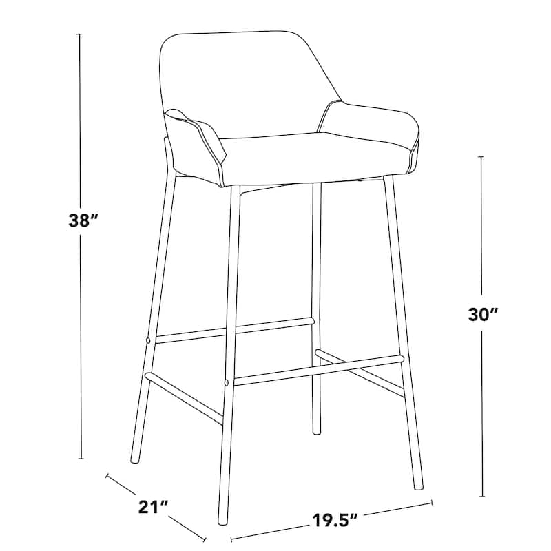 Silver Orchid Galotti Gold Fixed-Height Upholstered Bar Stool - Set of 2
