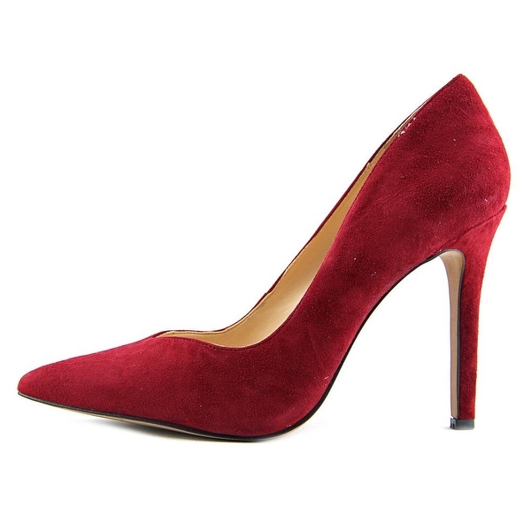 Women Pointed Toe Suede Red Heels 