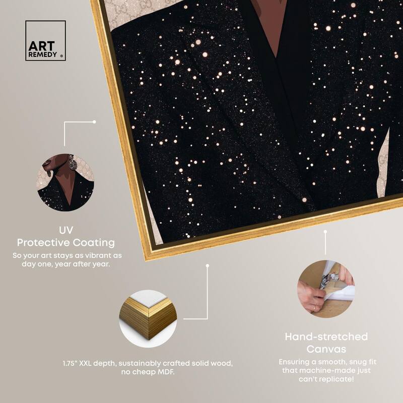 Elegant Woman Sparkle Canvas by Art Remedy