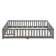 preview thumbnail 6 of 19, Queen Size Floor Bed with Door,Solid Wood Platform Bed Frame w/Fence