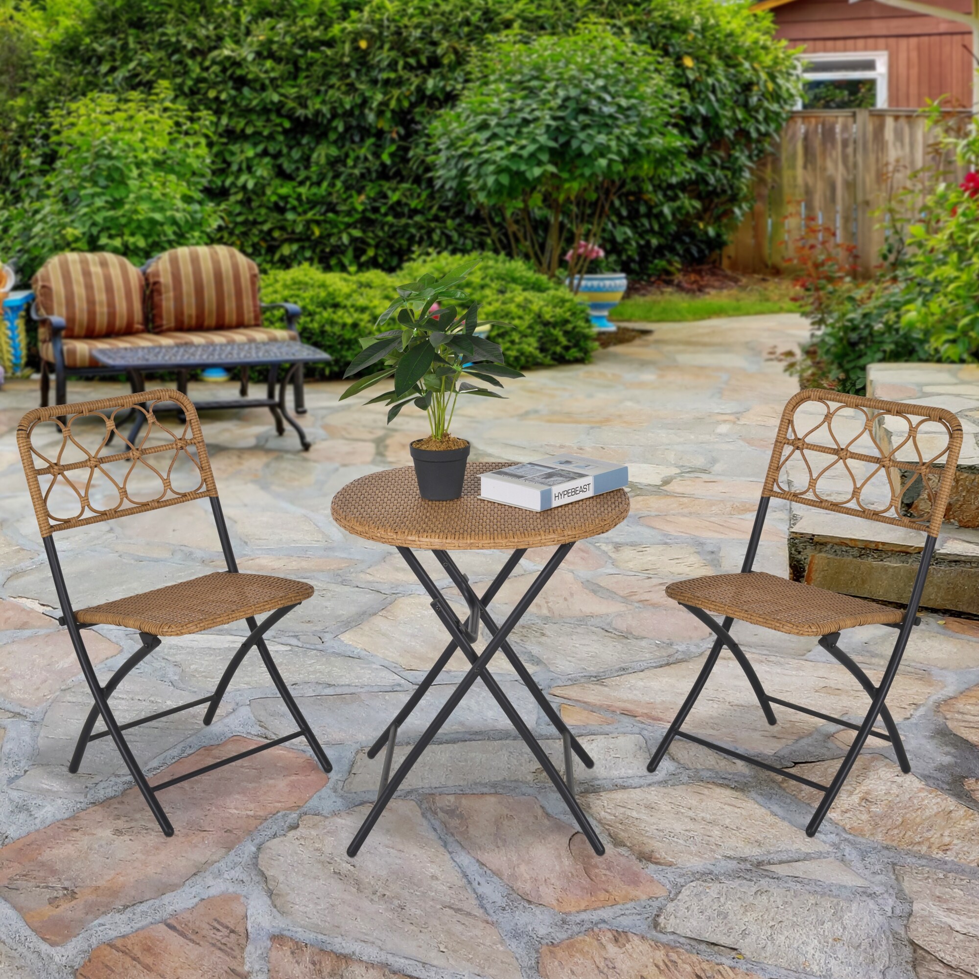 Outsunny 3 best sale piece rattan set