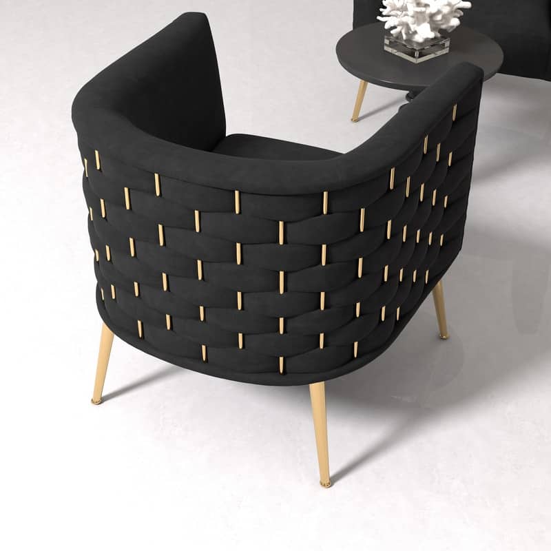 SEYNAR Mid-Century Modern Velvet Round Accent Chair for Living Room