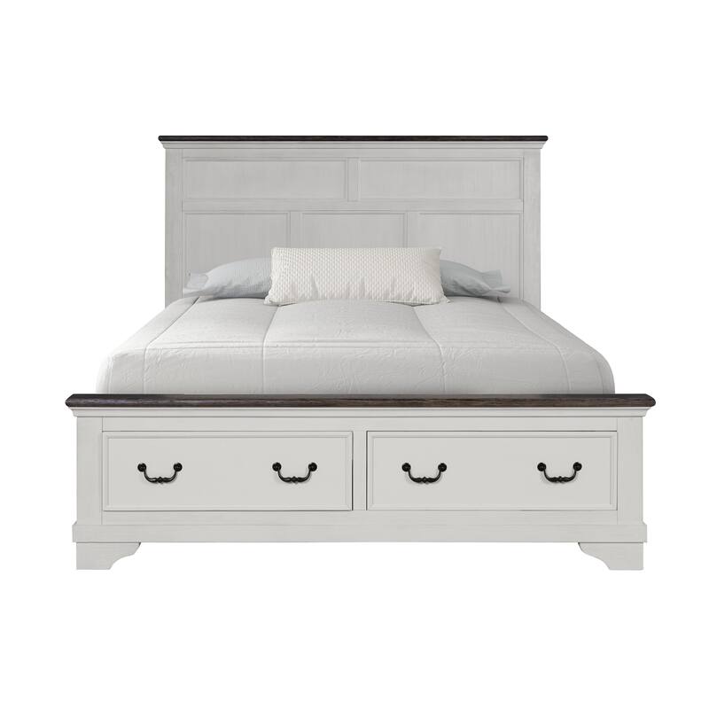 Furniture of America Eryndor Modern White Solid Wood Platform Bed