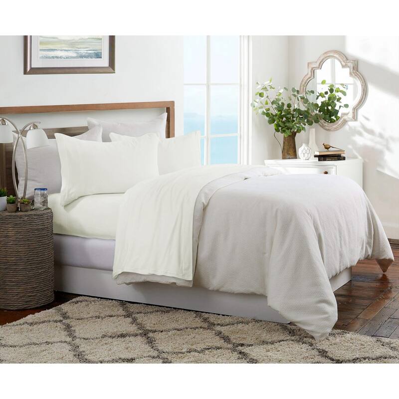 Brooklyn Flat Jersey Knit Bed Sheet Set - Twin - White