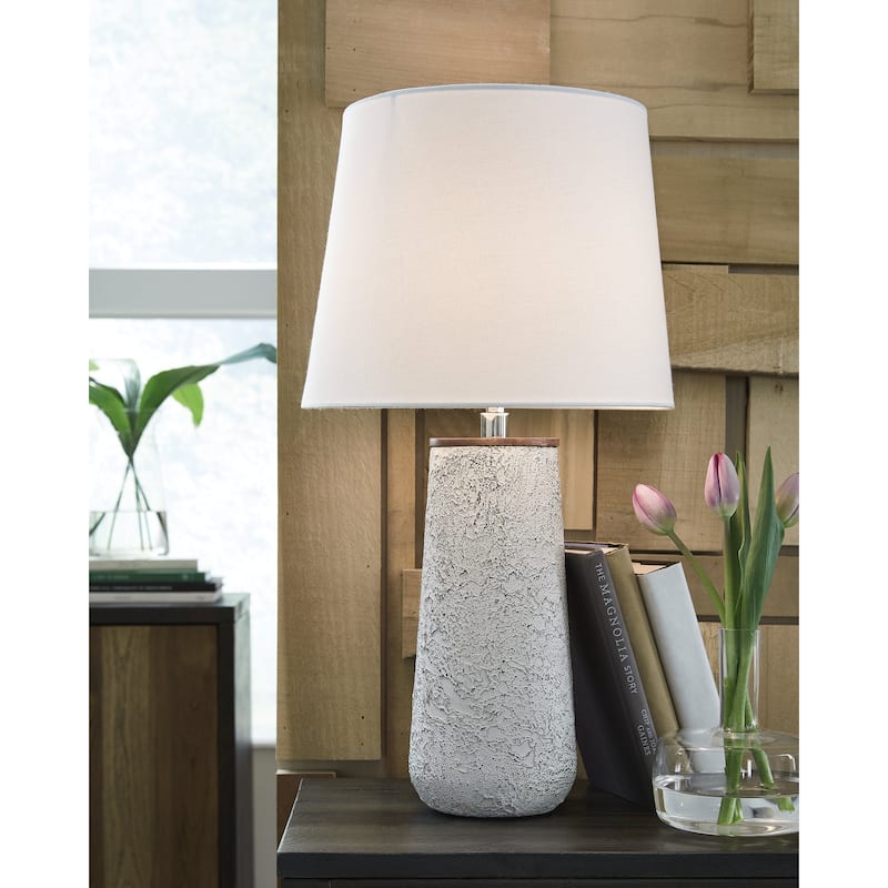 Signature Design by Ashley Chaston Antique White Metal Table Lamp (Set of 2) - 13"W x 13"D x 24"H