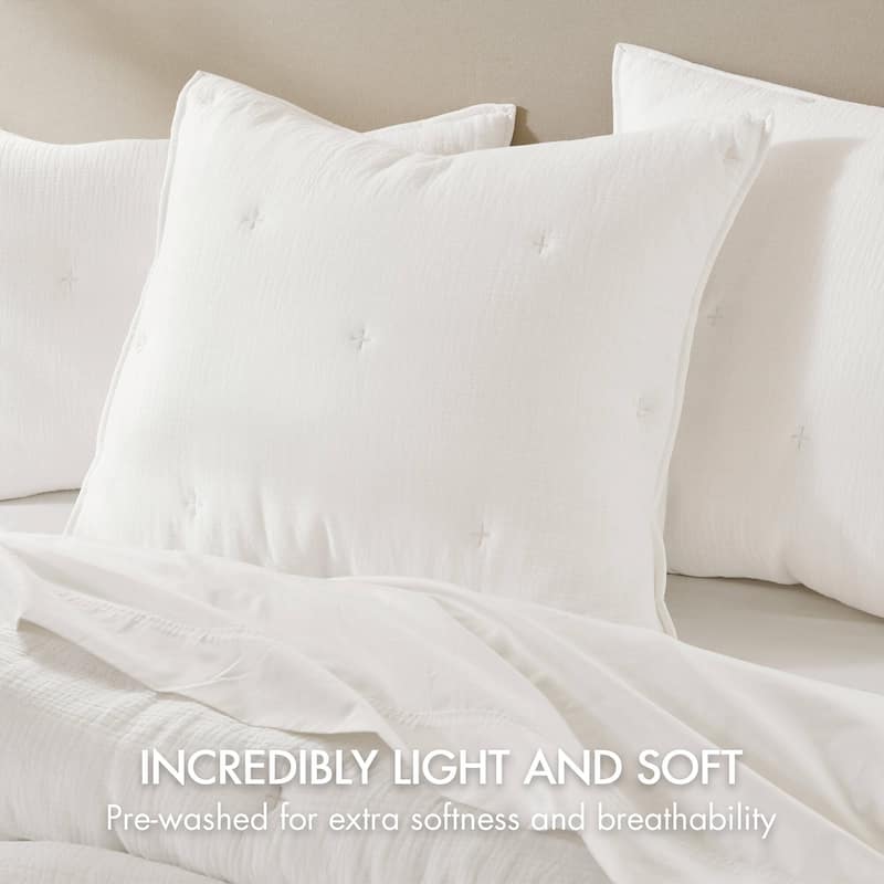 Harbor House Breeze Cotton Gauze Embroidered Euro Sham