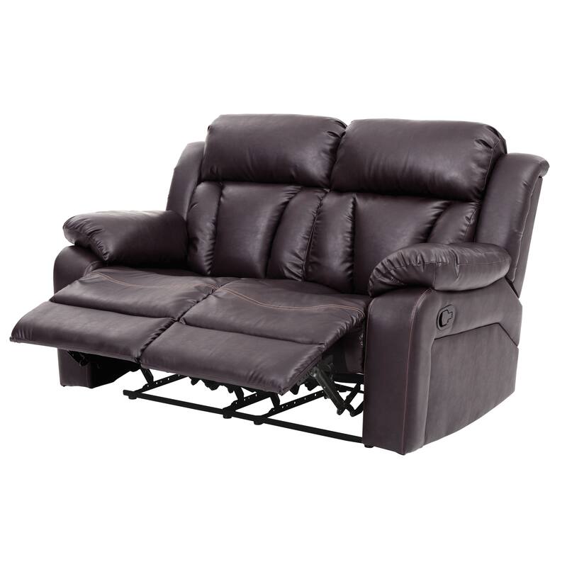Daria Faux Leather Reclining Loveseat - Dark Brown