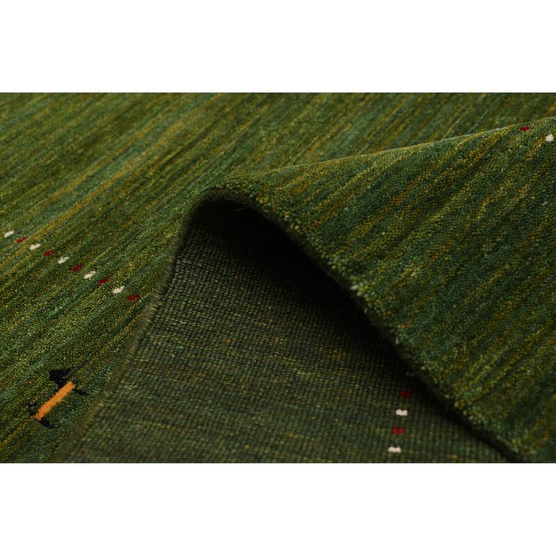 ECARPETGALLERY Hand Loomed Kashkuli Gabbeh Green Wool Rug - 5'0 x 7'11