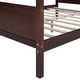 preview thumbnail 8 of 7, Black Queen SizeSolid Wood Canopy Platform Bed with Headboard and Footboard, Slat Support Leg