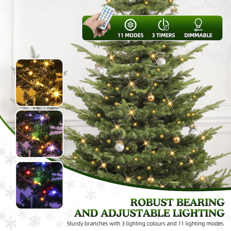 7.5ft & 6.5ft Pre-Lit Artificial Christmas Tree with Remote Control