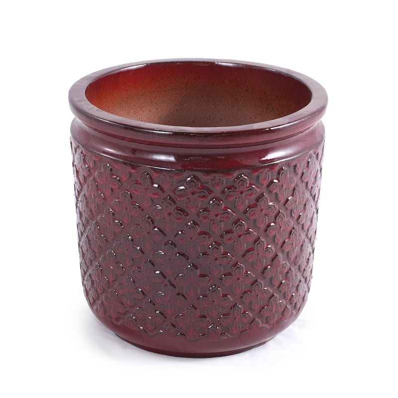 Set of 3 Flower Ceramic Flowerpot, Modern Planter for Patio, Garden, Windowsill