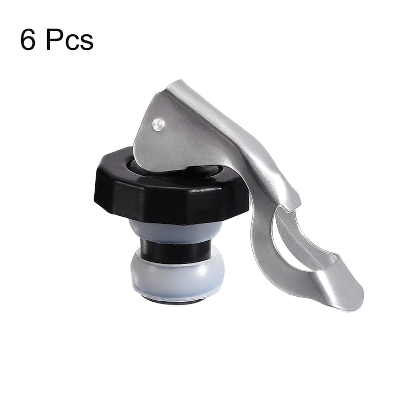 Wine Stoppers, 6Pcs 16mm/0.63" Silicone Bottle Stopper for Beer - White Black