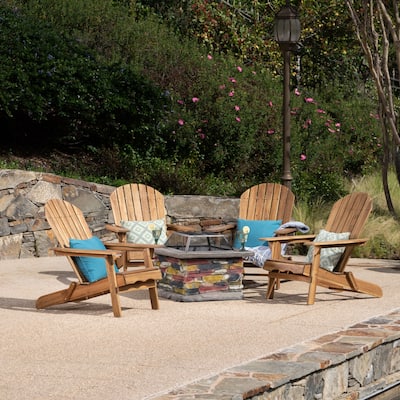 Marrion 5-piece Adirondack Chair Set with Fire Pit by Christopher Knight Home
