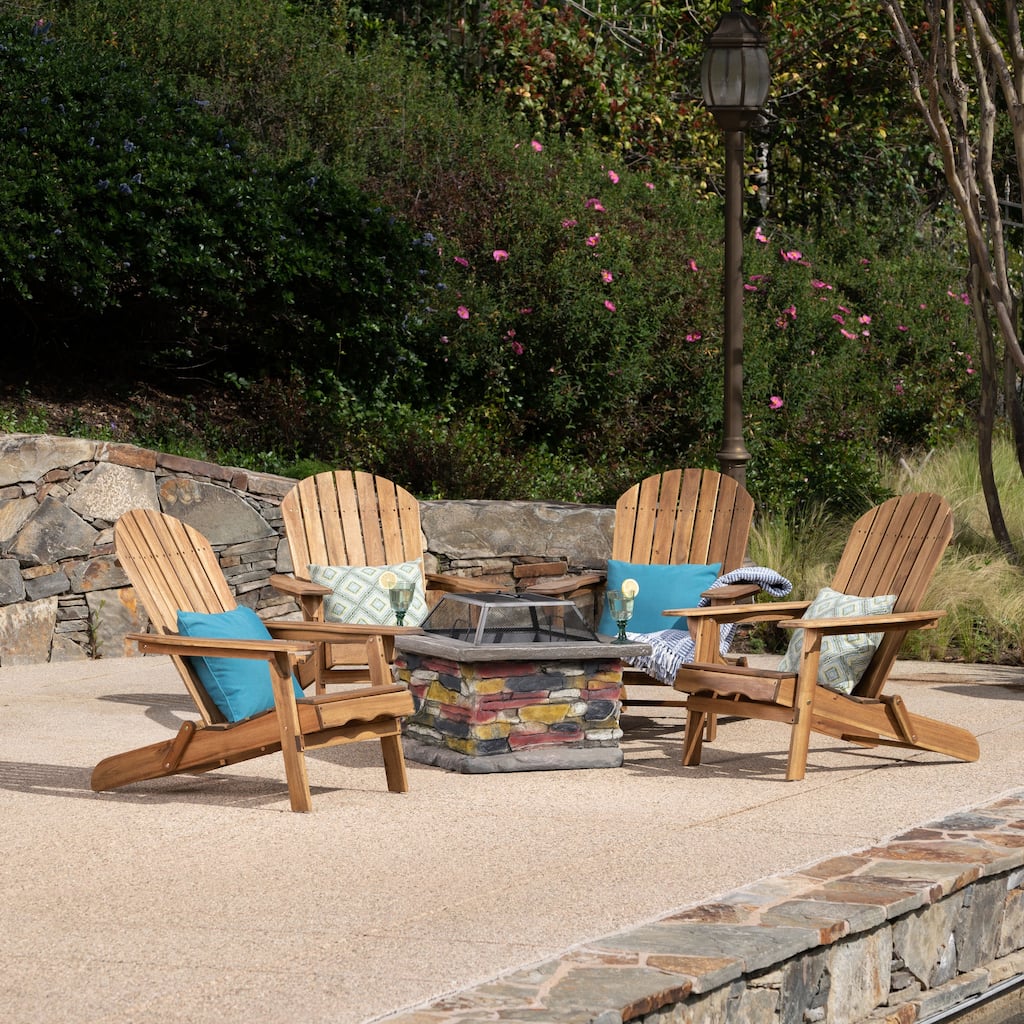 Marrion 5-piece Adirondack Chair Set with Fire Pit by Christopher Knight Home