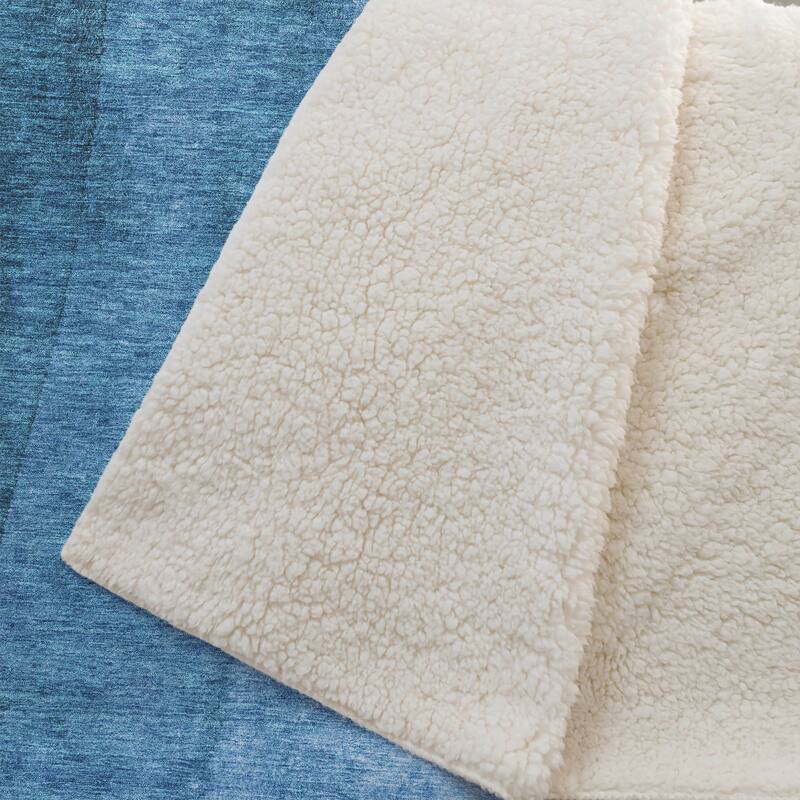 Premium Machine Washable Modern Ombre Sherpa Throw Blanket