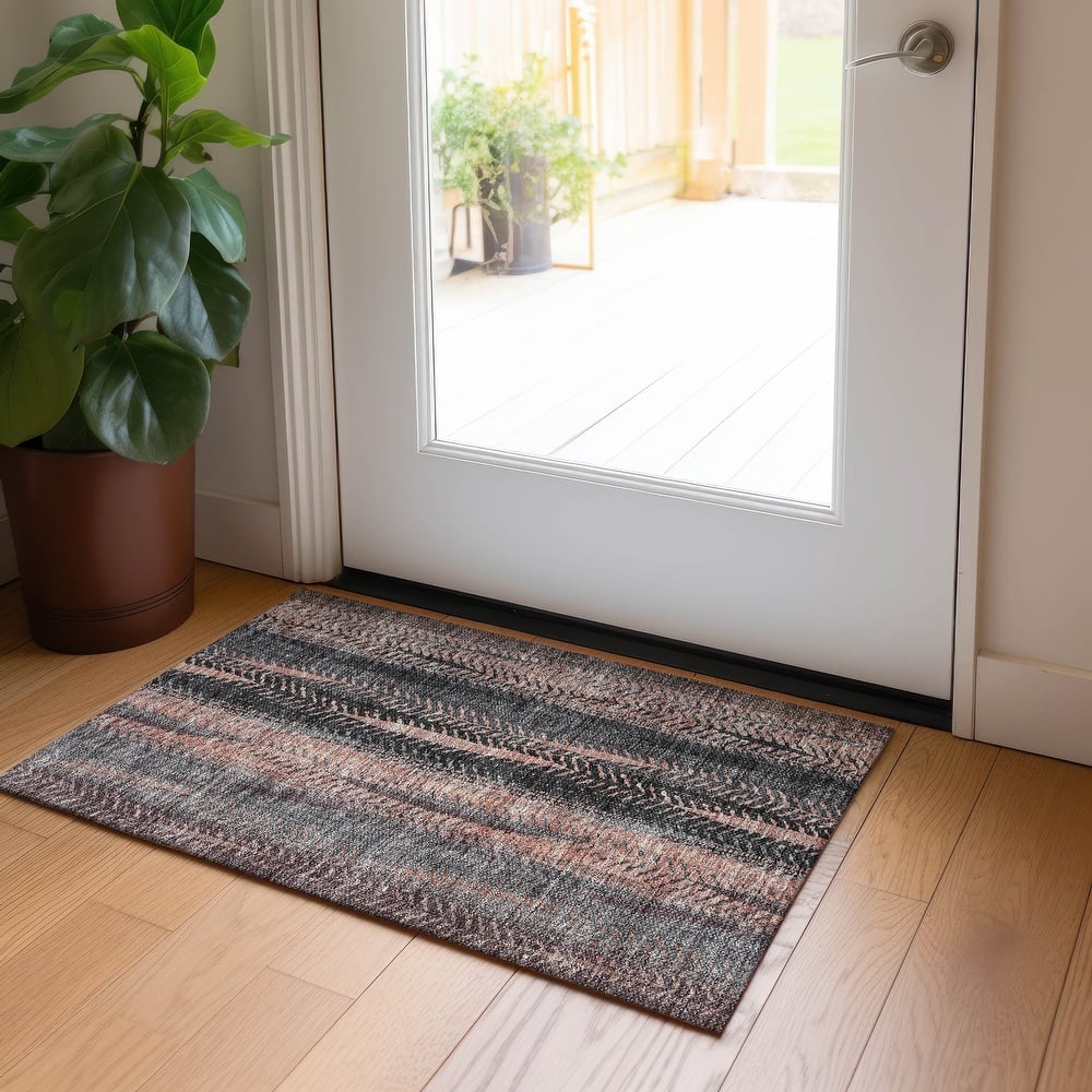 Machine Washable Indoor/ Outdoor Chantille Modern Imprints Rug
