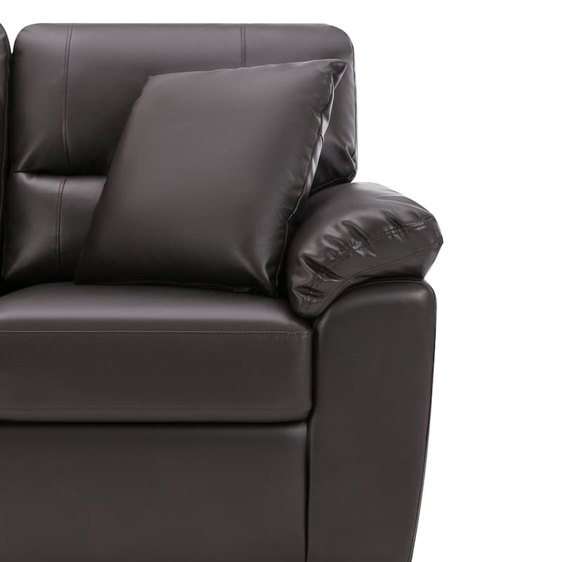 Morden Fort Upholstered Sofa for Living Room,Three-Seater Couch Faux Leather