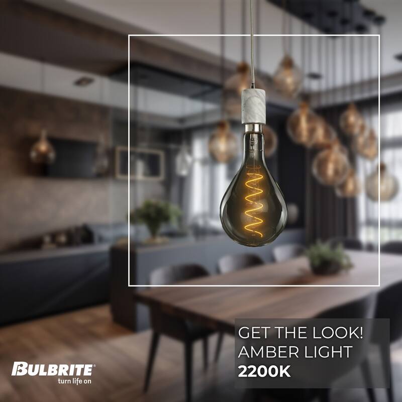 Bulbrite LED Grand Bulb and Pendant Kit of (1) 4 Watt Clear Glass 13" Pear Shaped Bulb