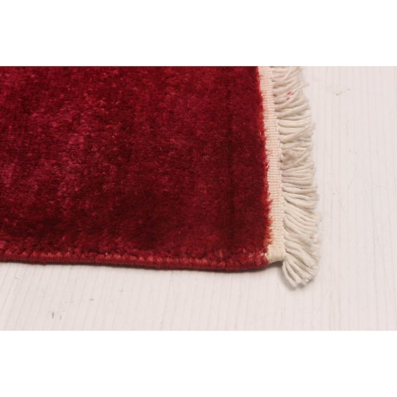ECARPETGALLERY Hand-knotted Vibrance Burgundy Wool Rug - 7'10 x 9'11