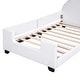 preview thumbnail 8 of 22, Teddy Fleece Twin Size Upholstered Daybed w/ Ears Shaped Headboard