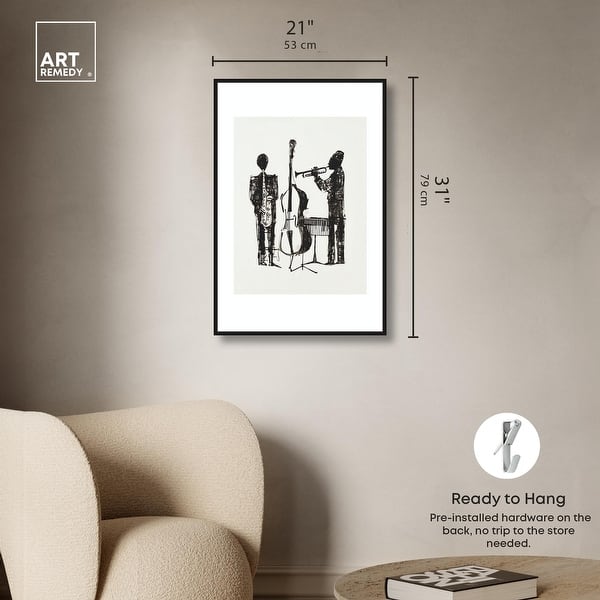 dimension image slide 2 of 24, Bebop I Black Art Canvas Print by Art Remedy